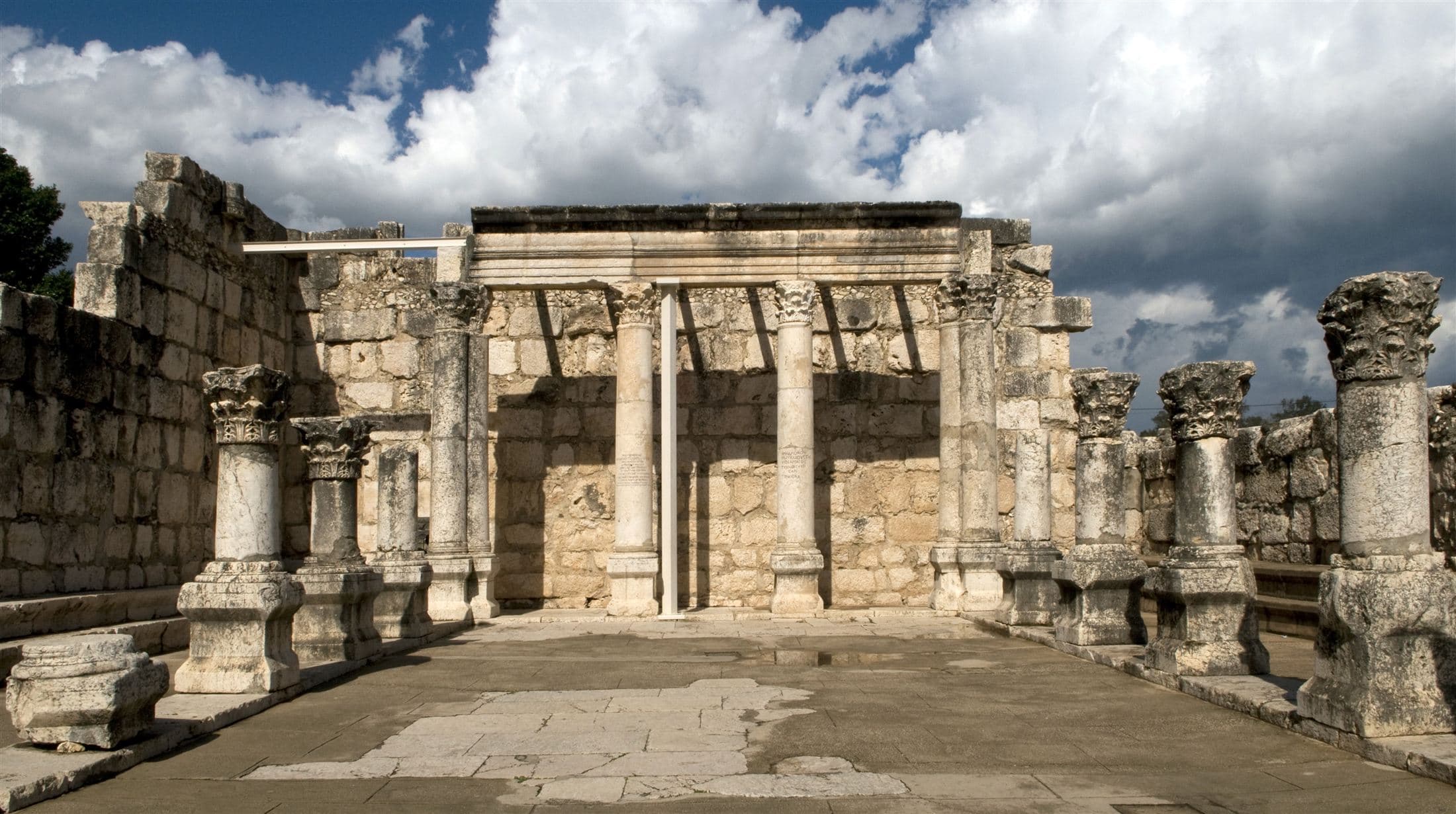 The ruins of the ancient synagogue at Capernaum, the town Jesus made his base in Galilee